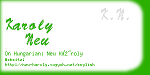 karoly neu business card